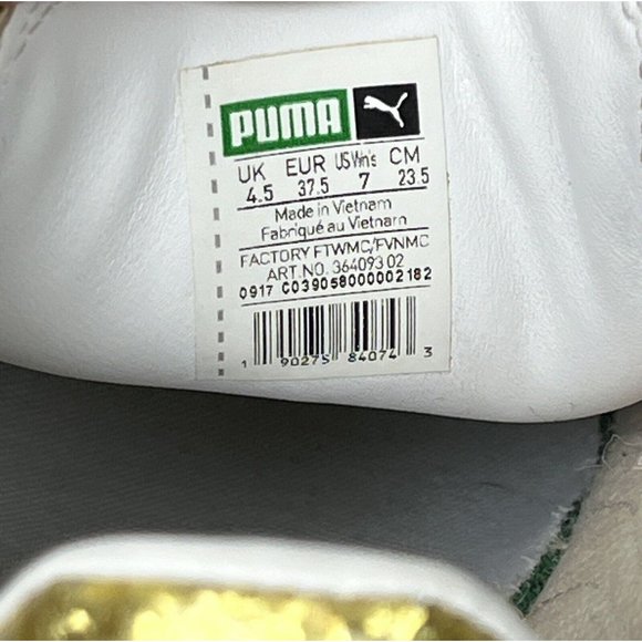 Puma Women's Basket Platform Gold Glitter Sneakers 364093-02 Size 7 - Picture 9 of 9